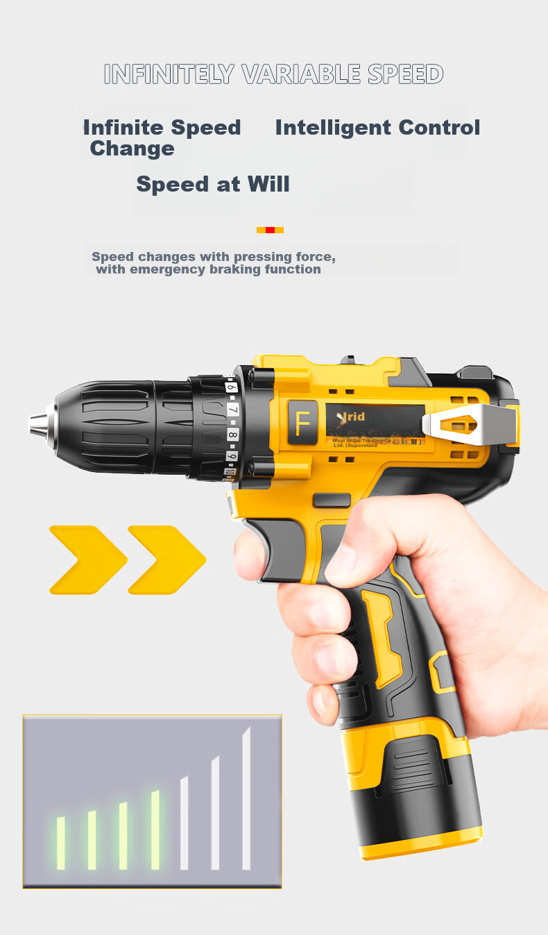 Airuide Electric Drill, Household Rechargeable Drill, Electric Screwdriver, Lithium Battery Pistol Drill, Power Screwdriver, Electric Tool 13
