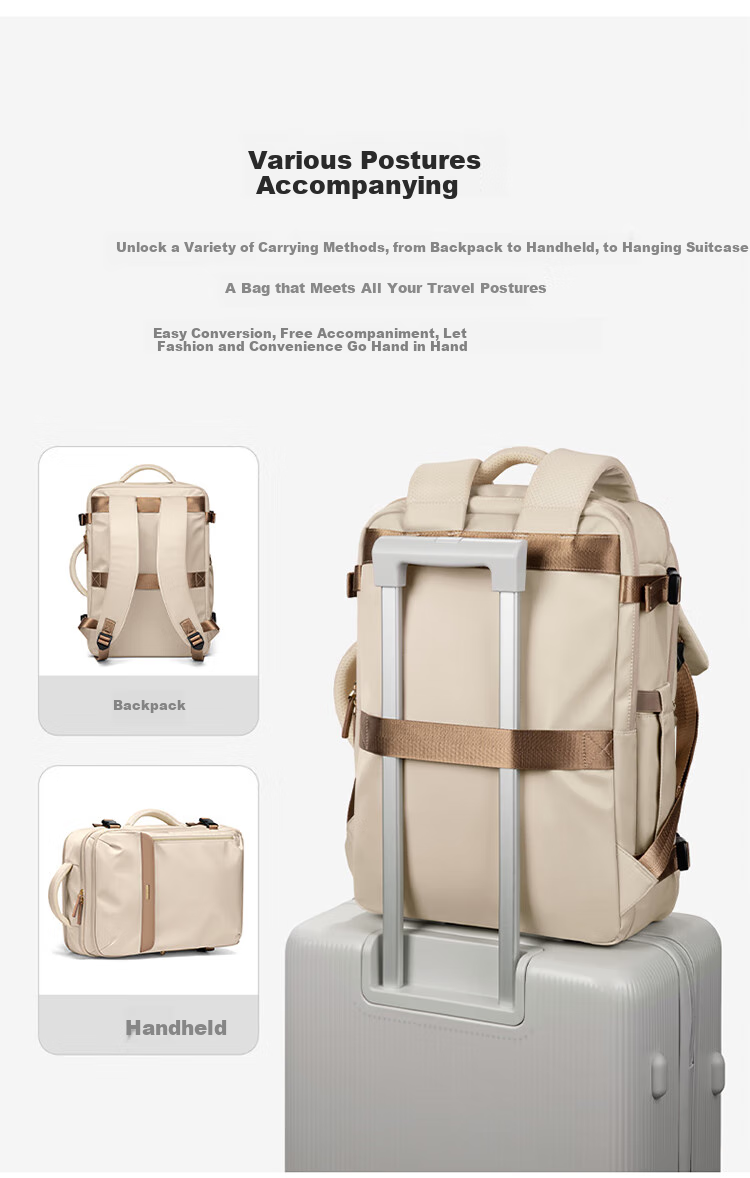 POLO Backpack for Women, Travel Luggage, Large Capacity Suitcase, 17.3-Inch Laptop Bag, Business Trip Travel Bag, Carry-On Approved 10