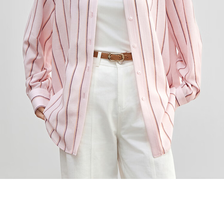 Sentubila Spring And Autumn Commuter Blouse for Women, Light Luxury High-End Slimming Shirt, Loose Long-Sleeve Thin Top, Blue Striped, L 1