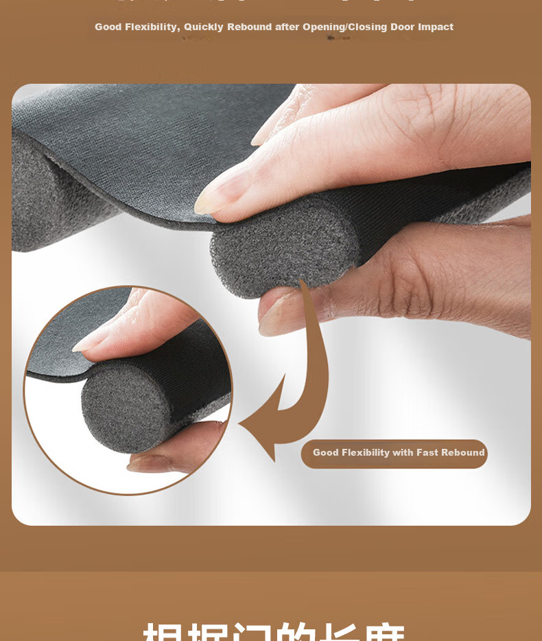 FESETE Door Bottom Gap Sealing Strip, for Doors And Windows, Glass Doors, Gaps, Drafts, Soundproofing, Wind Blocking, Anti-Wind Rubber Strip 8