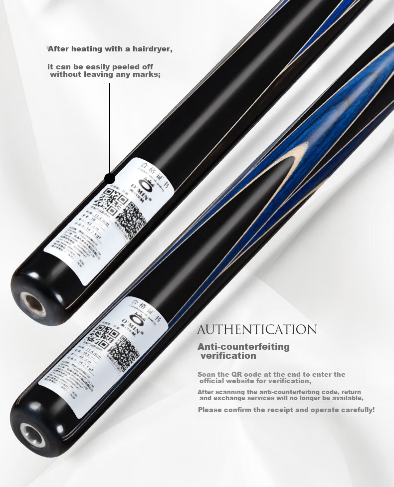Aomi Xianyan Billiard Cue, Detachable 9.5mm Black 8 Snooker Cue, Small Tip 16 Color Black Eight Ball Cue, Pool Cue 10