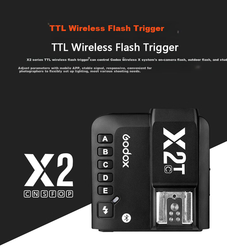 Godox X2T-O Hot Shoe Trigger, High-Speed Sync TTL Trigger, 2.4G Wireless Trigger, Olympus/Panasonic Version, Single Transmitter 1