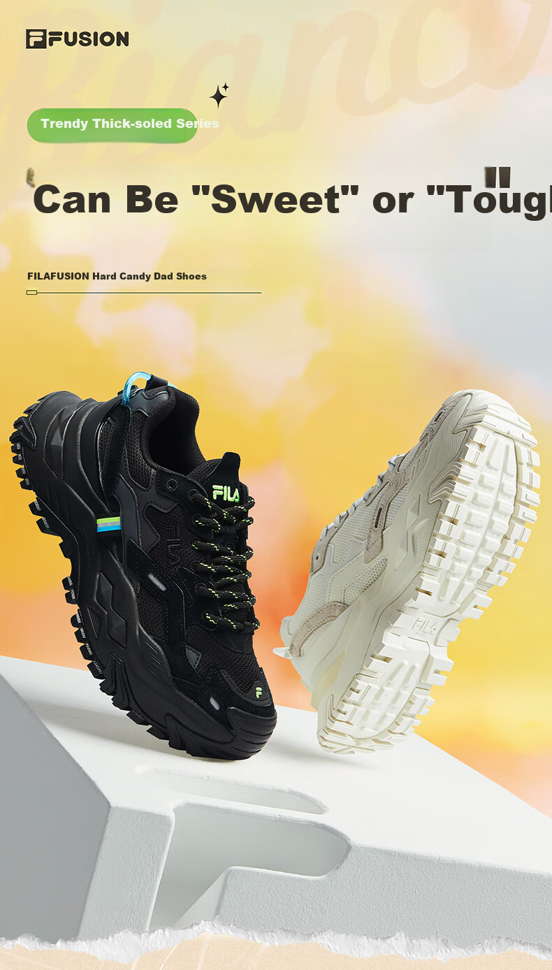 FILA FUSION Trendy Hard Candy Shoes for Women, Autumn And Winter Style, Thick-Soled Heightening Dad Shoes, Running Shoes, Casual Sneakers 1