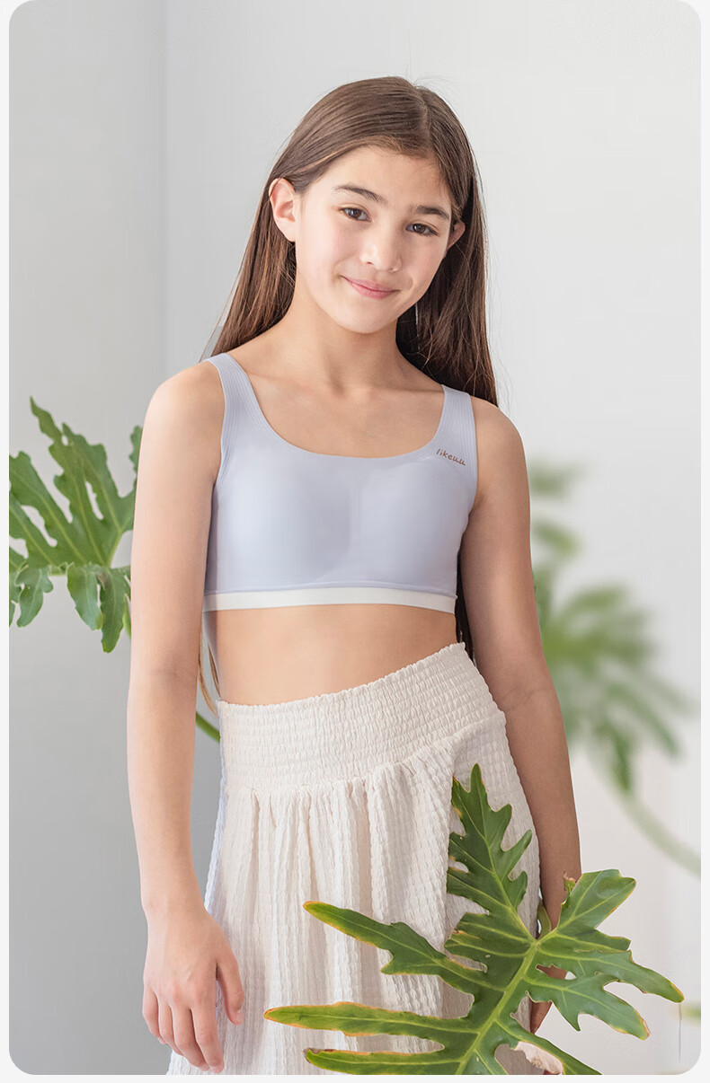 Like UU, Teenage Girls' Underwear for Middle And High School Students, One-Size Three-Stage Bra for Pubescent Girls, Children's Underwear 11