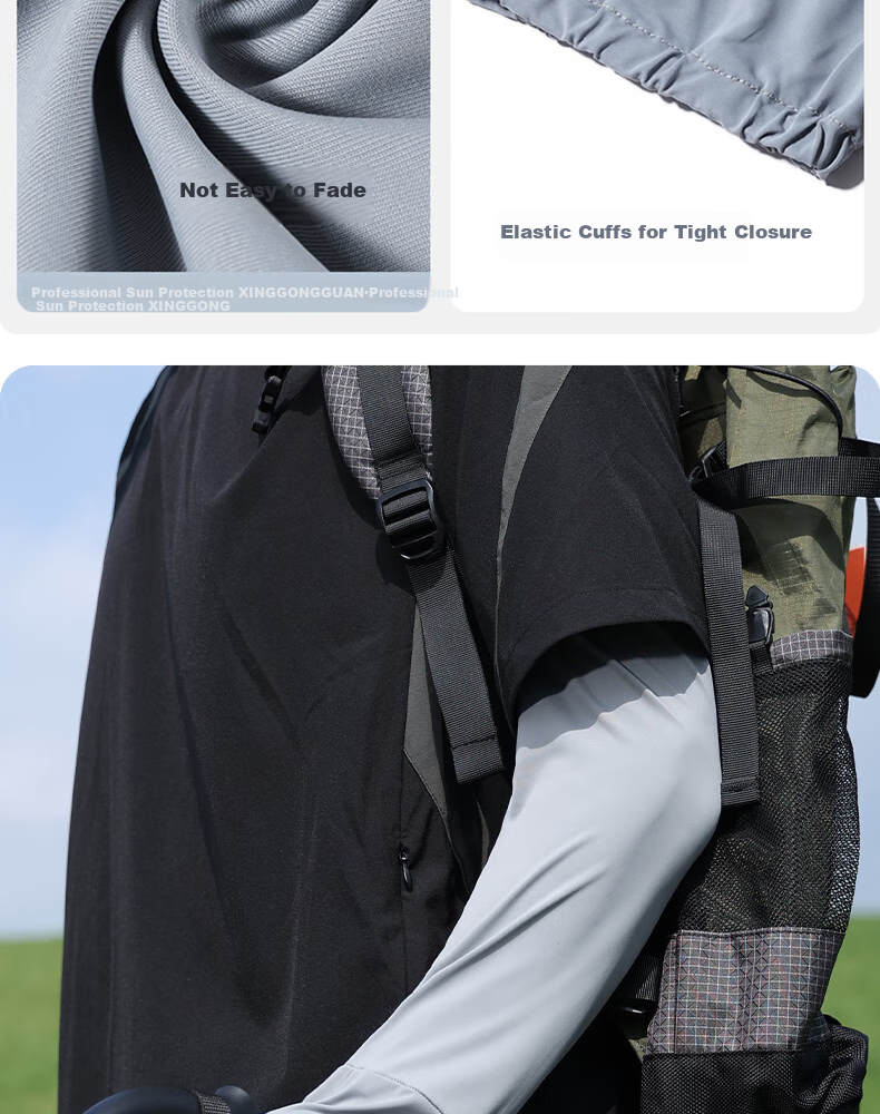 Xinggongguan Ice Sleeves, Men's Summer Loose Arm Sleeves, UV Protection, Ice Silk Cool Feeling Sun Protection Gloves, Outdoor Fishing Arm Sleeves for Wome 12