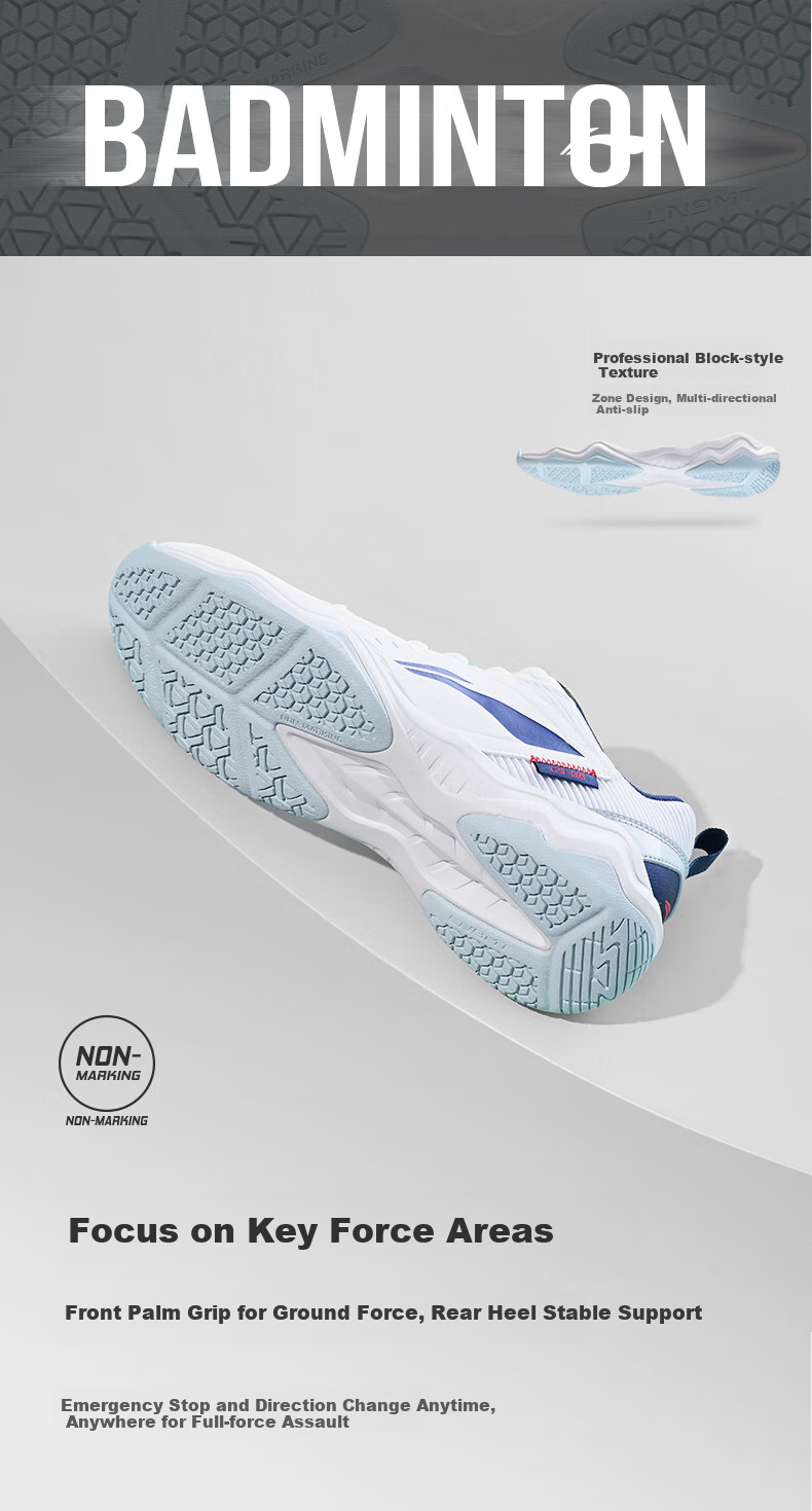 Li-Ning Badminton Shoes, Unisex Fly Leg Design, Non-Slip Wear-Resistant Tennis Shoes, Table Tennis Shoes, Low-Profile Flying Sports Shoes 9