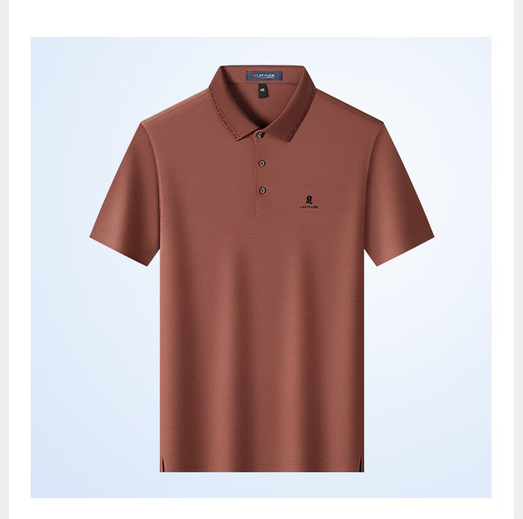 MONTAGUT Short-Sleeve Polo Shirt for Men, Summer Solid Color Mercerized Cotton Breathable Linen Wrinkle-Resistant Business T-Shirt, Light Gray L/50 7