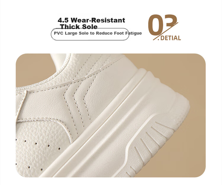 ZHR Women's Casual Shoes, Breathable, Lightweight, Durable, Versatile, Simple, Thick-Soled White Sneakers for Women, IF03, Beige, Size 35 10