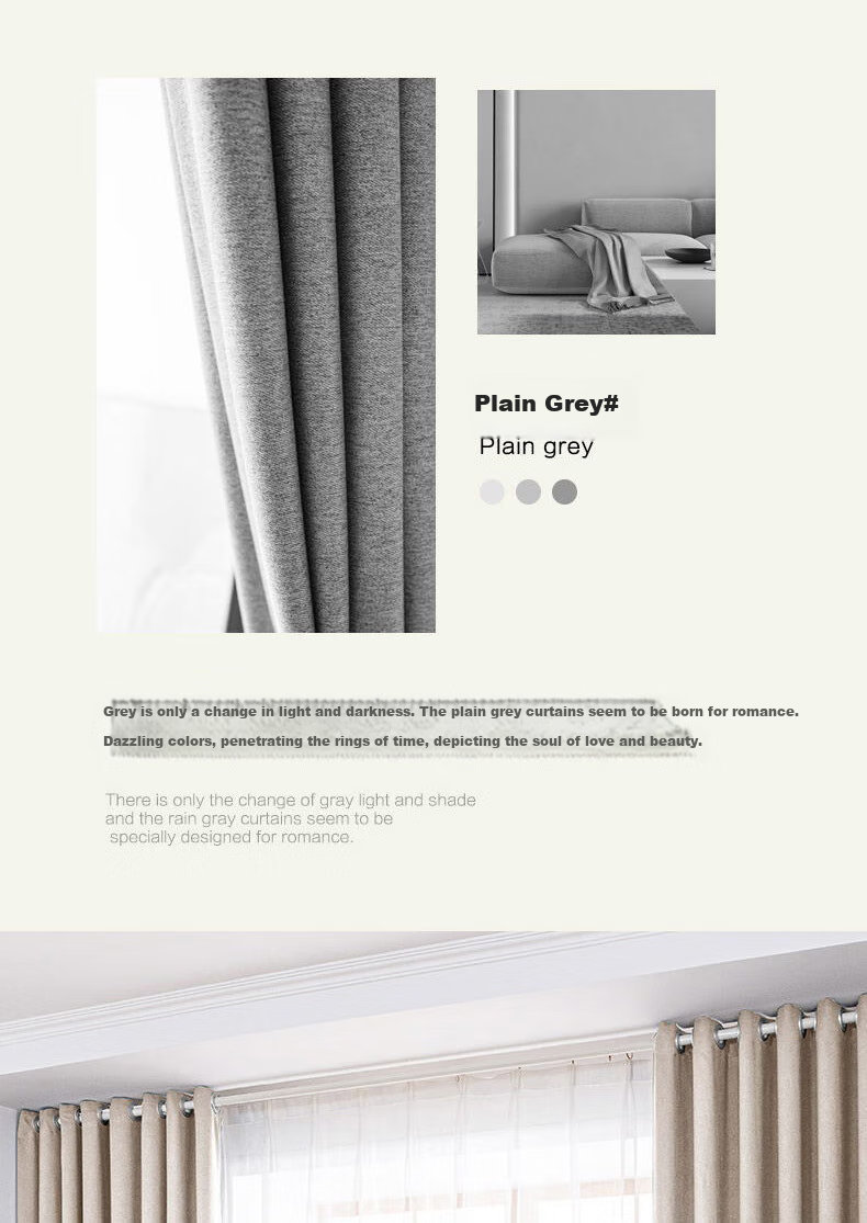 Shuixingjiafang No-Drill Blackout Curtains for Bedroom, High Light Blocking Fabric with Rod Set, Bay Window Sunshade, 3.6x2.7m, Beige 15