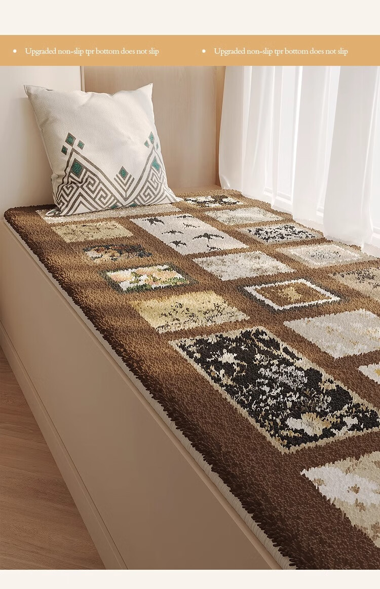 Manshuo Window Seat Cushion, All-Season Non-Slip Pad, Bedroom Balcony Mat, Cartoon Design Available, Customizable, 60*120cm 8
