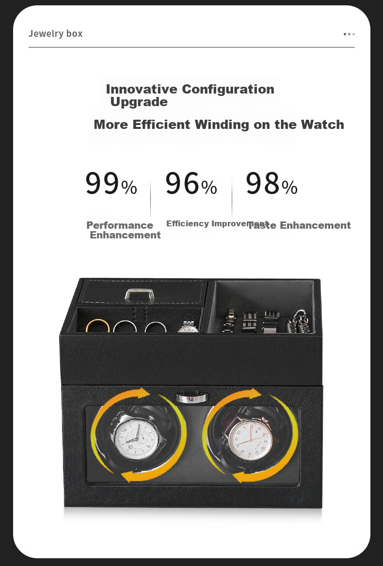 DUOJINJIANG Dual-Position Magnetic Anti-Magnetic Silent Watch Winder with Imported Movement, Moisture-Proof Storage Box for Watches, AI Smart Watch Care Device 3