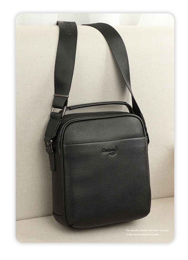 CROCODILE Top-Grain Leather Men's Casual Shoulder Bag, Fashionable Versatile Youth Crossbody Bag T1167 Gift for Boyfriend 2
