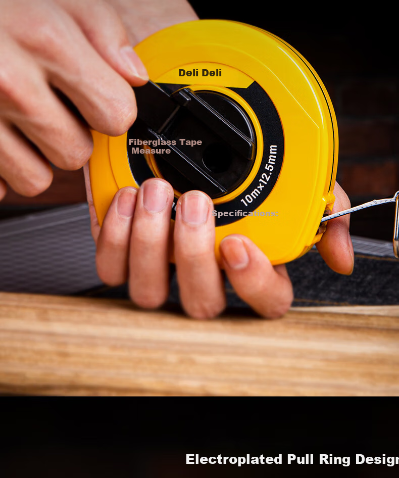Deli 10-Meter Fiber Tape Measure, Box-Type Playground Roller Ruler, Engineering Measurement Tool, 10 Meters 6