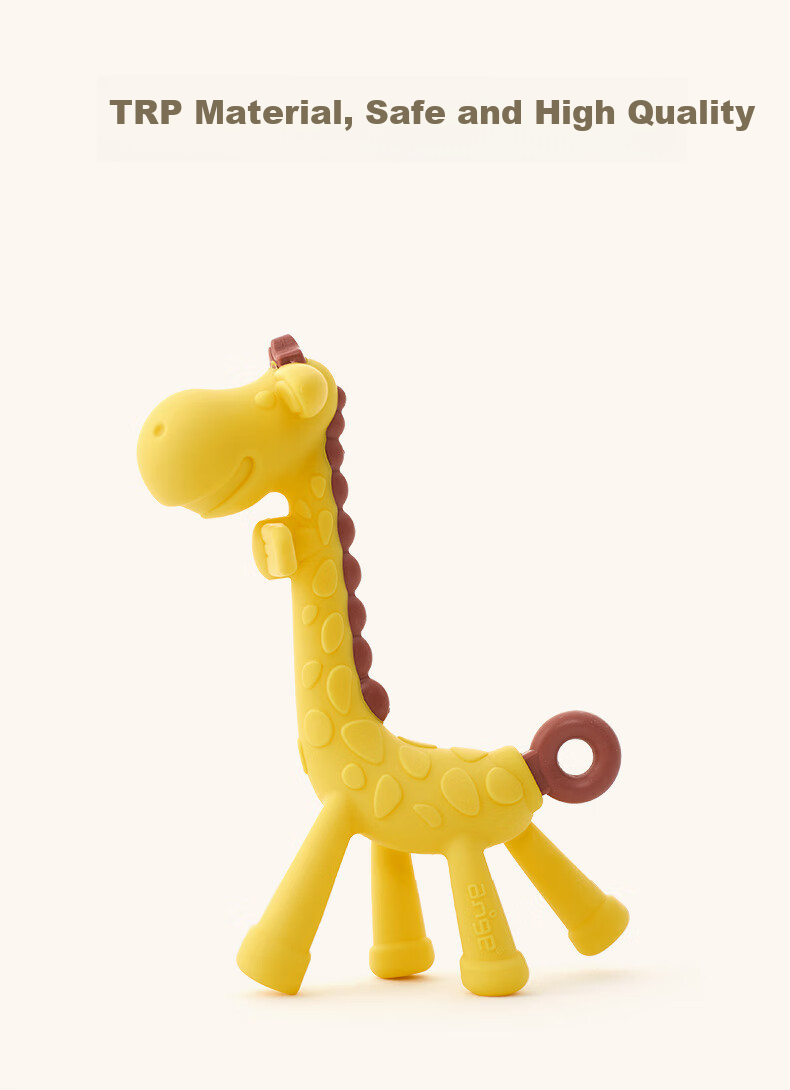 Ange Teething Stick, Baby Anti-Thumb Sucking Toy for 3-6 Months, Chewable Rubber Toy, Small Banana-Shaped Teether for Young Infants 2