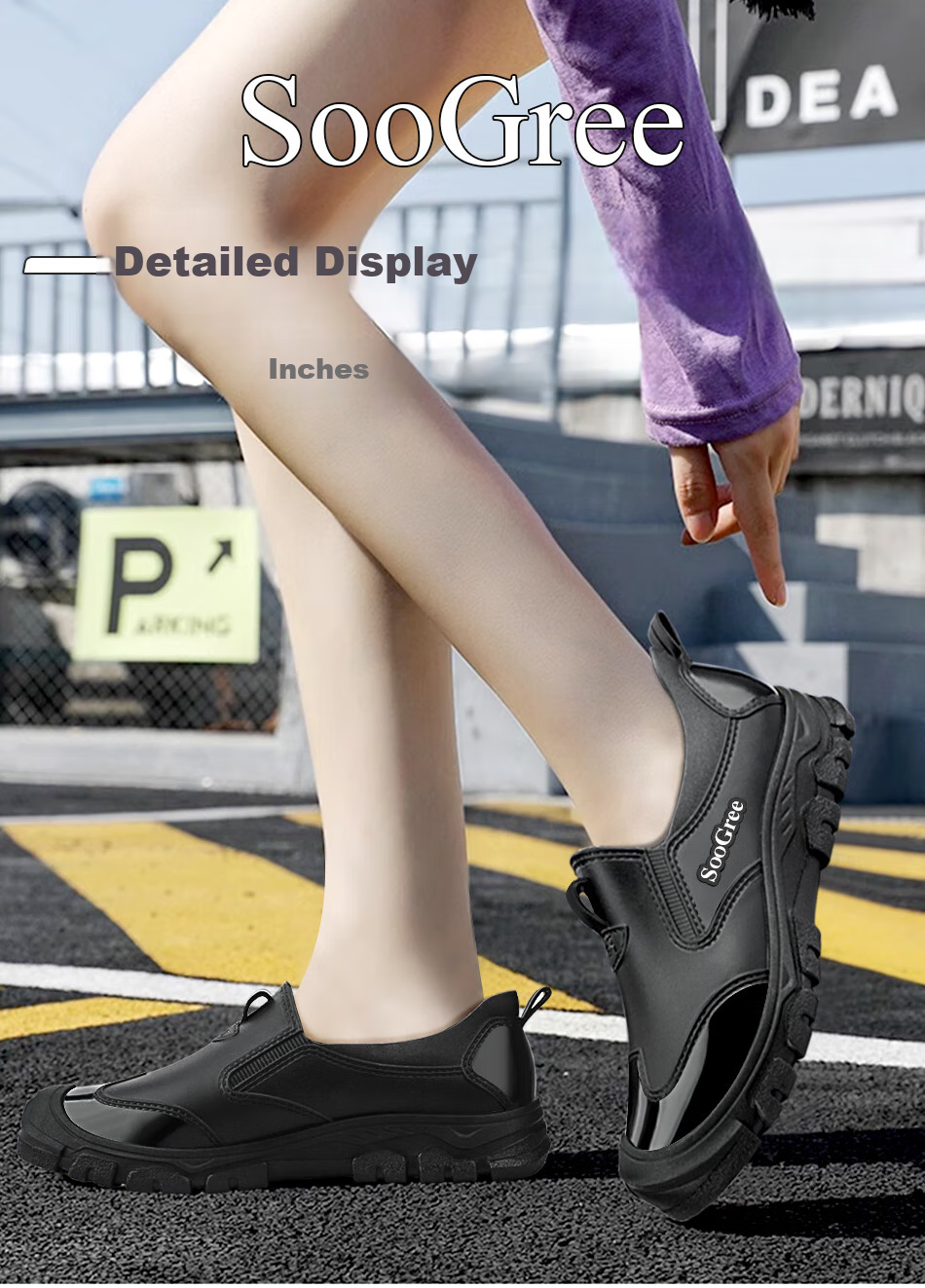 SooGree Men's Low-Top Rain Boots, Stylish, Lightweight, Non-Slip, Wear-Resistant, Work Boots, Fishing Shoes, Construction Site Waterproof Shoes, Rubber Boots 1