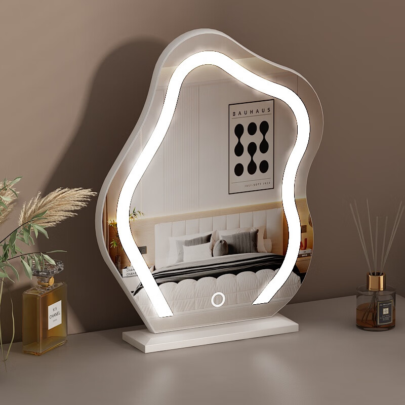 Anerya Cloud Makeup Mirror, Desktop with Lights, Dressing Mirror, Luxurious Smart LED High-End Lamp Mirror, Bedroom Dressing Table Mirror