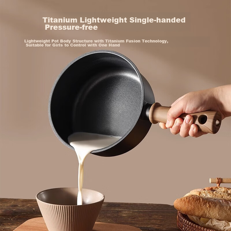 Carote Non-Stick Titanium Ceramic Milk Pot Baby Food Lightweight Small Pan 20cm Multi-Function Stew and Soup Pot for Home Use