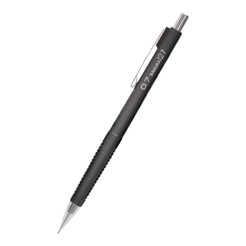SAKURA Japanese Anti-Break Mechanical Pencil, Drawing Pencil, Shock-Absorbing Lead, Anti-Break, 0.7mm Black Barrel, Single Pencil