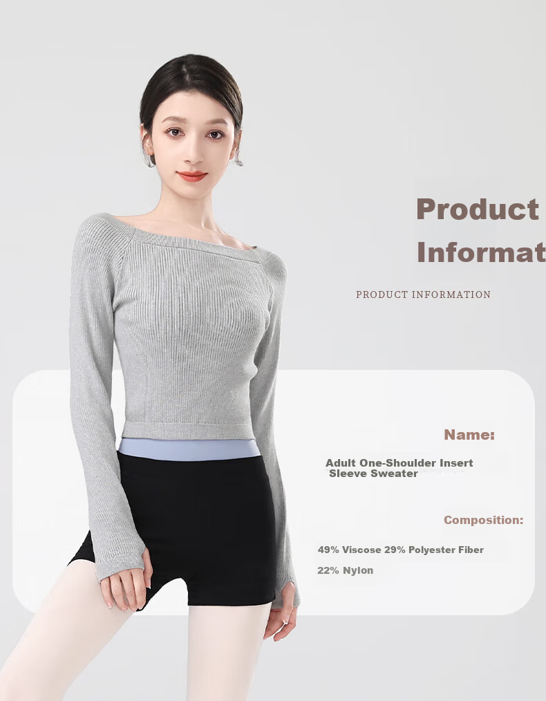 Aiwuge Adult Dance Sweater for Women, Ballet Practice Warm Outerwear, Cardigan Top, Gray, XL 1