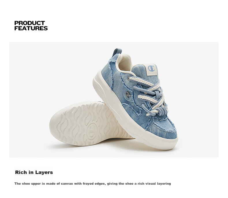 Champion American Champion Sneakers for Women And Men, Classic Fashionable Versatile Casual Skateboard Shoes 24FWT18 Light Blue 36 5