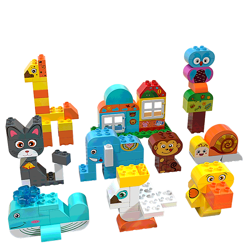 FEELO Compatible with LEGO Large Particle Building Blocks Toy, Birthday Gift for Boys And Girls, Children's Zoo 2621