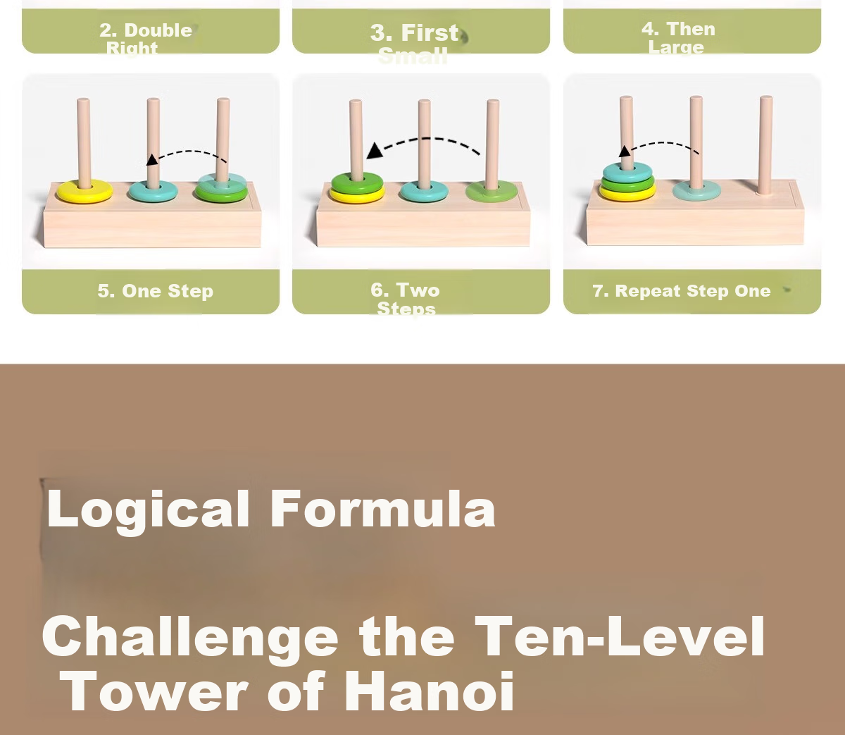 Xiaowandou, Hanoi Tower for Primary School Students, 8-Tier Competition-Specific Eight-Level, Kindergarten And Primary School Children's Educational Puzzle Toy for Cognitive Training 7