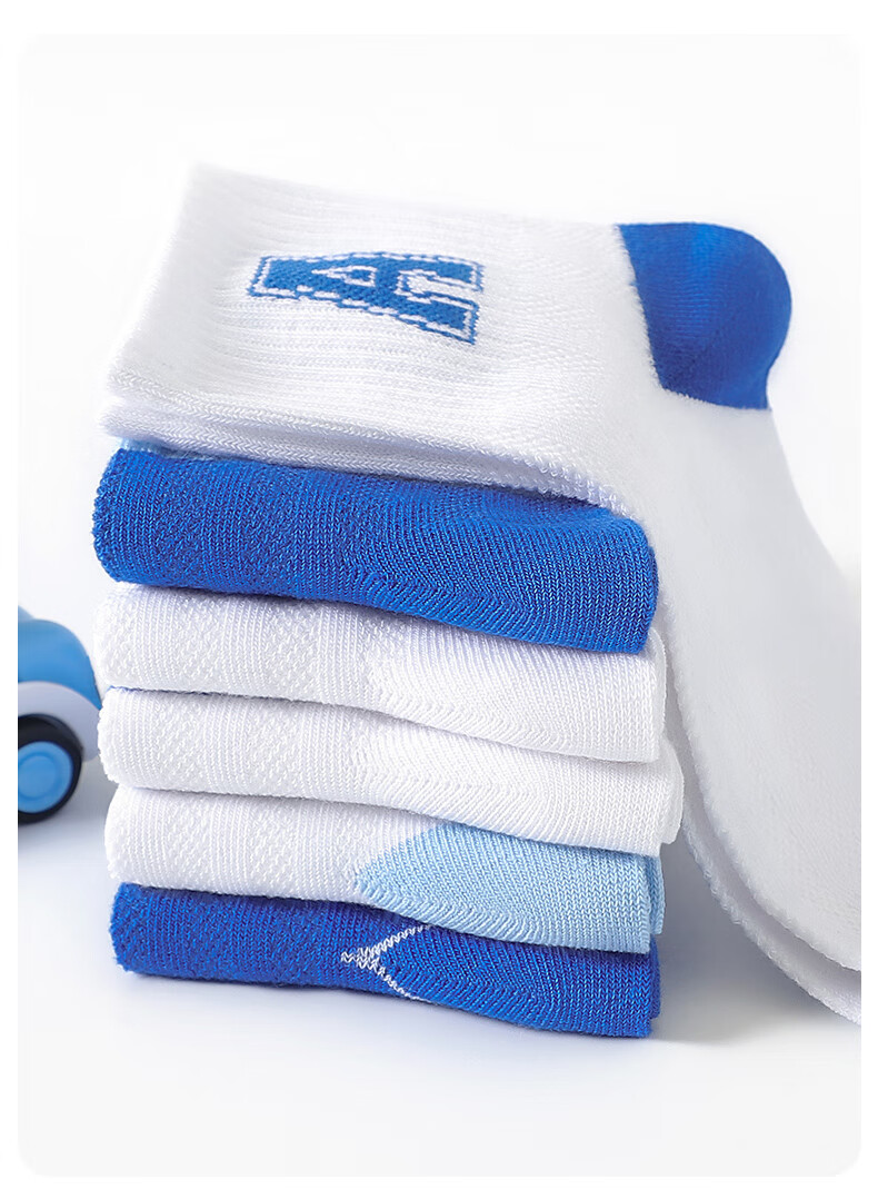 LangSha Children's Socks for Boys, Spring And Summer Mesh Thin Sports Socks, Comfortable Breathable Mid to Big Kids Student Boys Short Socks, 6 Pairs 11