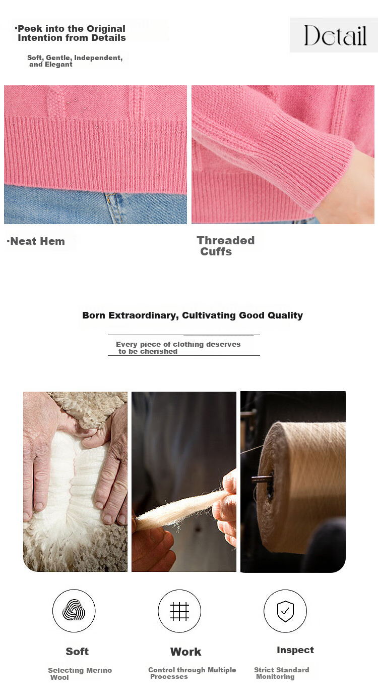 Jinju Thickened 100% Wool Autumn And Winter New High-Neck Drop-Shoulder Cable Knit Sweater Pure Wool Pullover for Women, Camel Color One Size Fits All 3