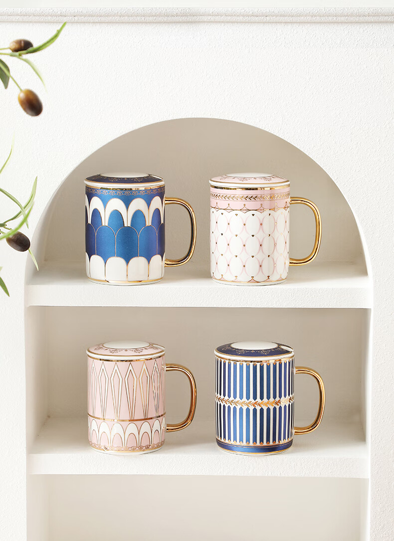 WOOCH [Mid-Autumn Festival Gift] Housewarming Gift Box Set, Ceramic Mug with Lid, A Pair of Mugs for New Home, Wedding Gift 1