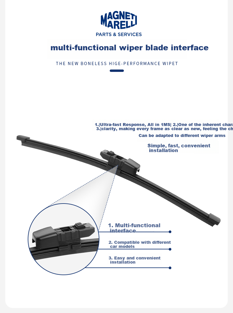 MAGNETI MARELLI Rear Wiper Blade for Buick Envision/New POLO(11 to 18)/Cadillac XT5/XT6 Rear Window Wiper Blade 5
