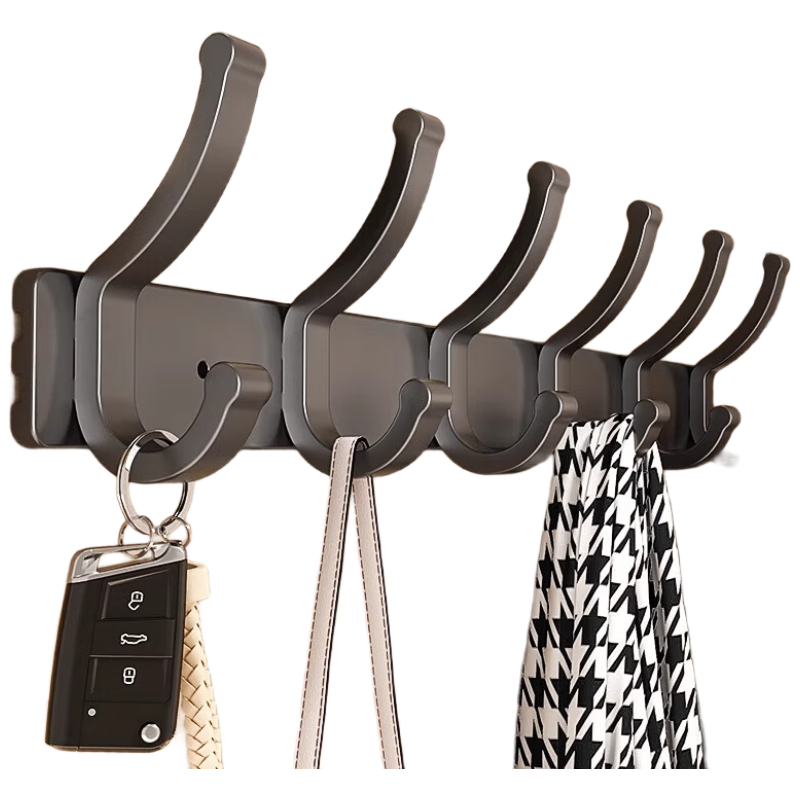 Baihan No-Drill Heavy-Duty Hook with Strong Adhesive Aluminum Alloy Door Back Coat Rack for Wall And Entrance Door