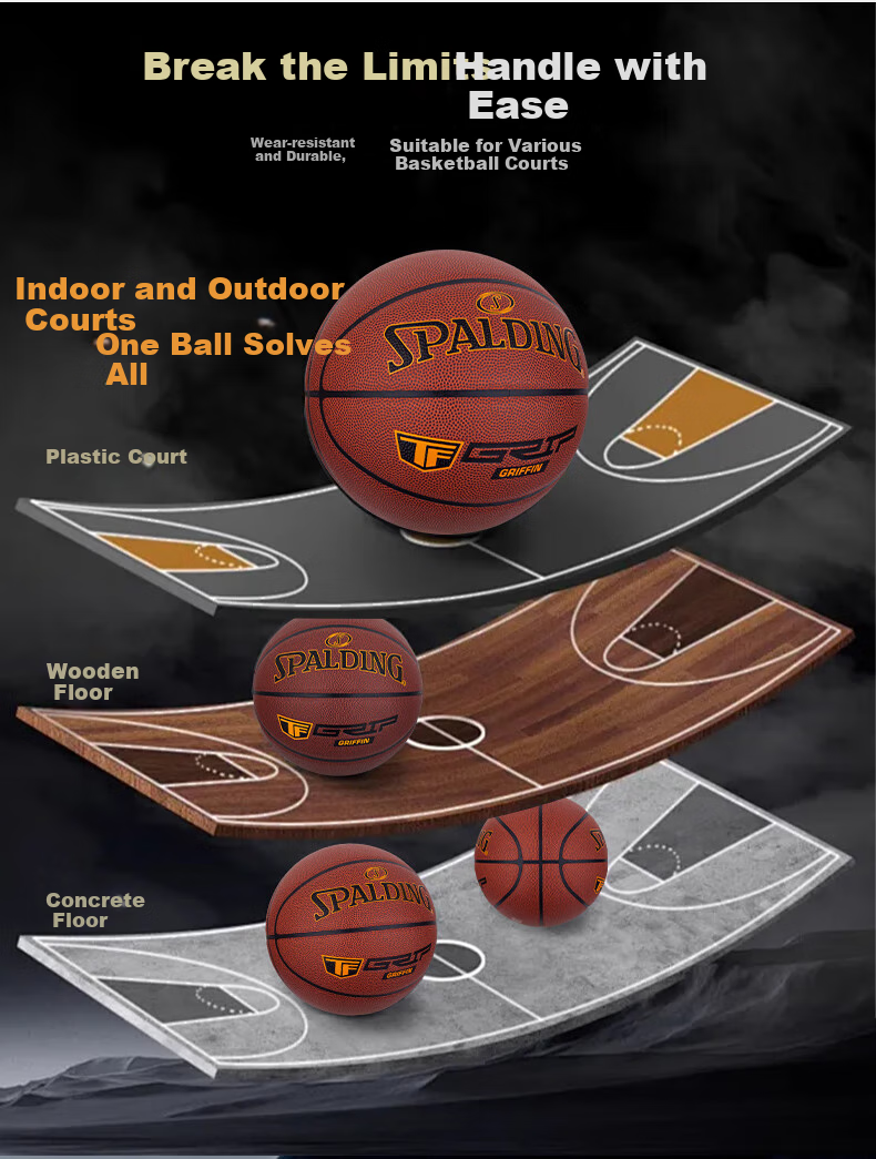 SPALDING Basketball TF Legend Master Control, Newly Upgraded Silver Professional Elite Competition Size 7 76-873YREV1 7