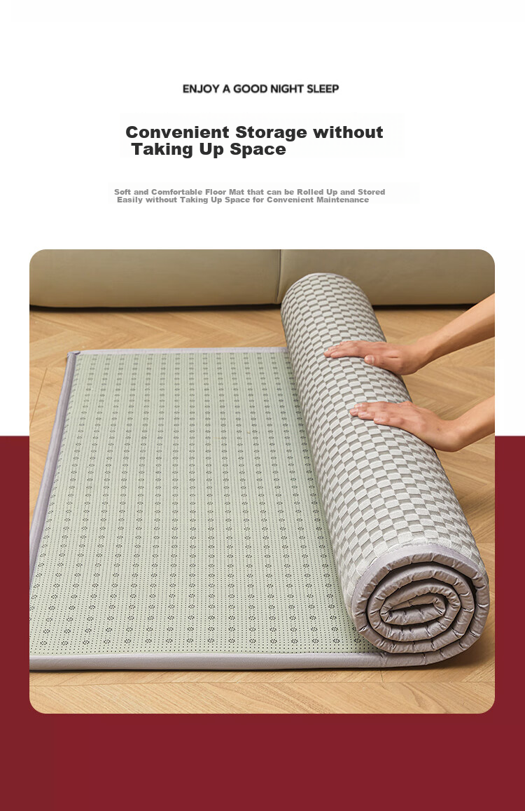 Wuyinliangpin Foldable Tatami Mat, Cooling Bean Bag Floor Pad Cover, Bedding for Sleeping on The Floor, 1.8x2 Meters, Coffee Color 7