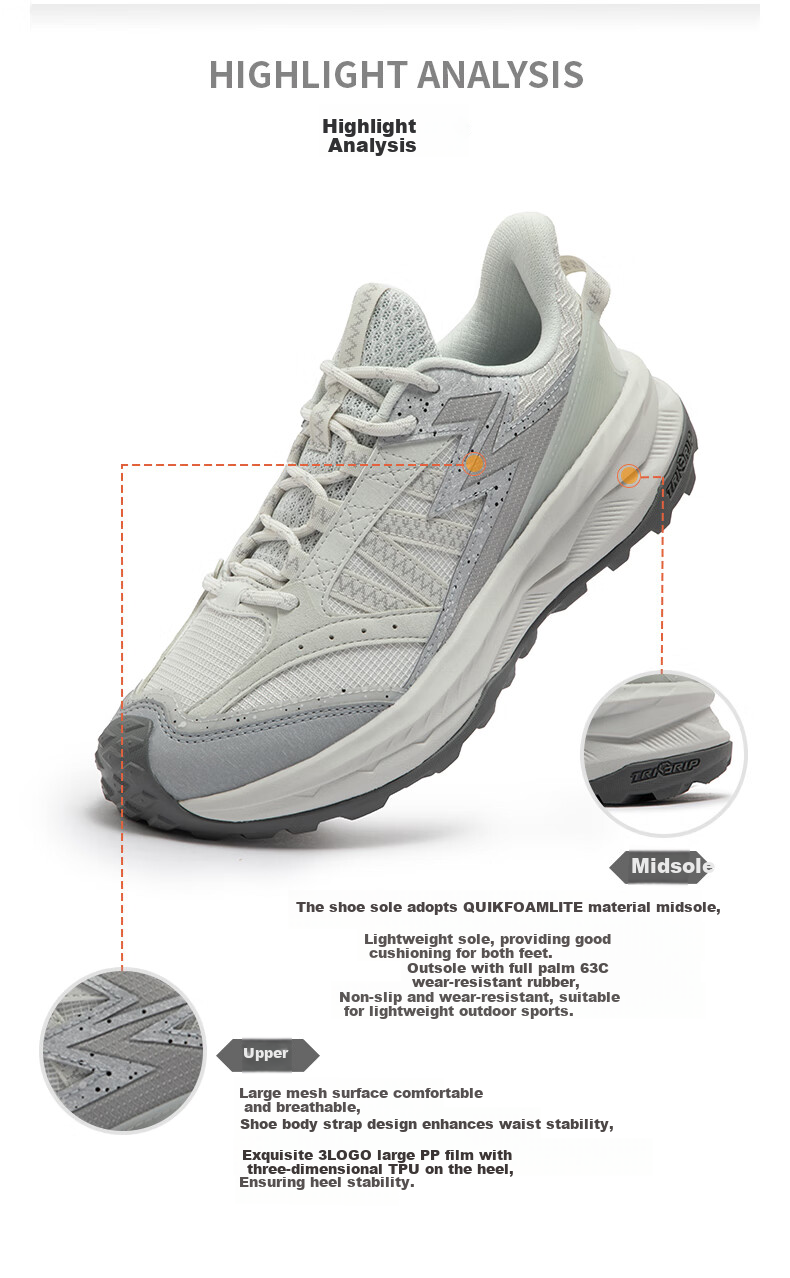 361° Women's Outdoor Vibe Sneakers for Spring And Summer, Breathable Hiking And Running Shoes for Women, Model 682512247-1 40