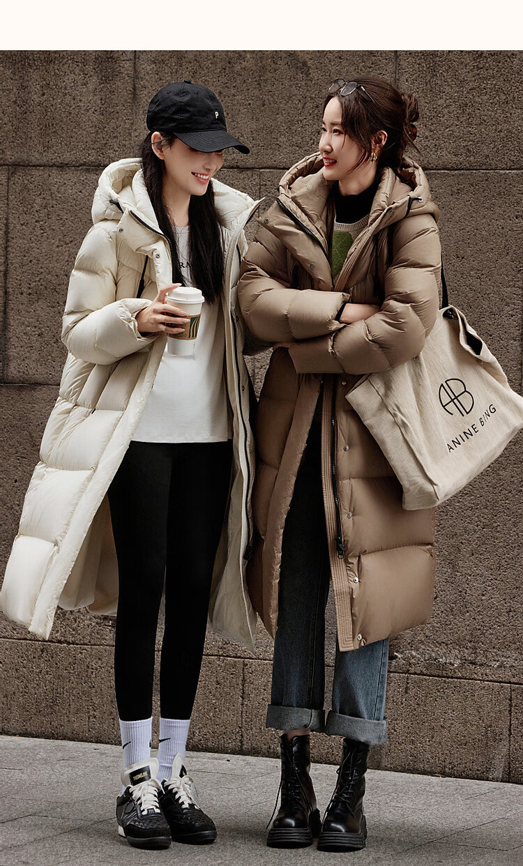 Dme [Qing Nuan Yun Duo Series] Winter Outdoor Hooded 90% Duck Down Thickened Over-Knee Long down Warm Coat 18