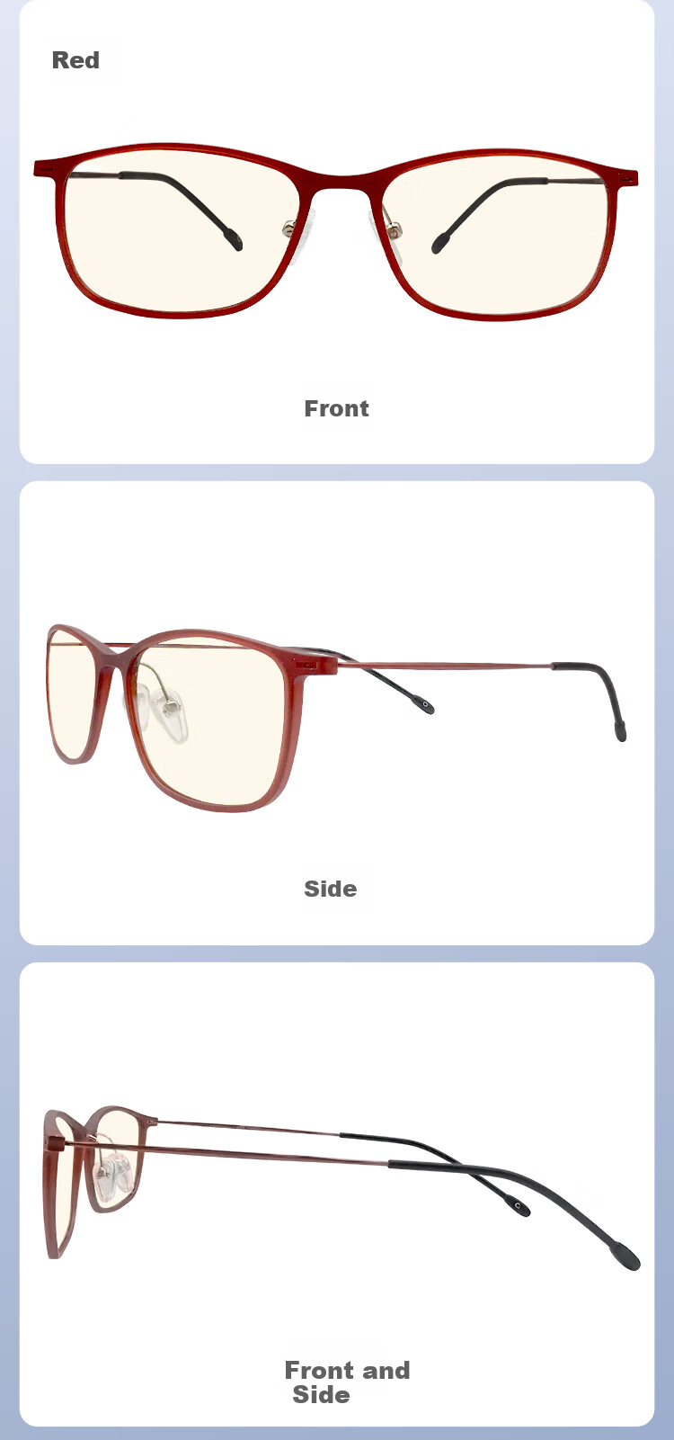 Quark Anti-Blue Light Glasses, Computer Radiation Protection, UV Blocking, Anti-Glare, Ultra-Light, Non-Prescription Protective Eyewear, Non-Polarized Lenses for Men And Women, 106C1 13