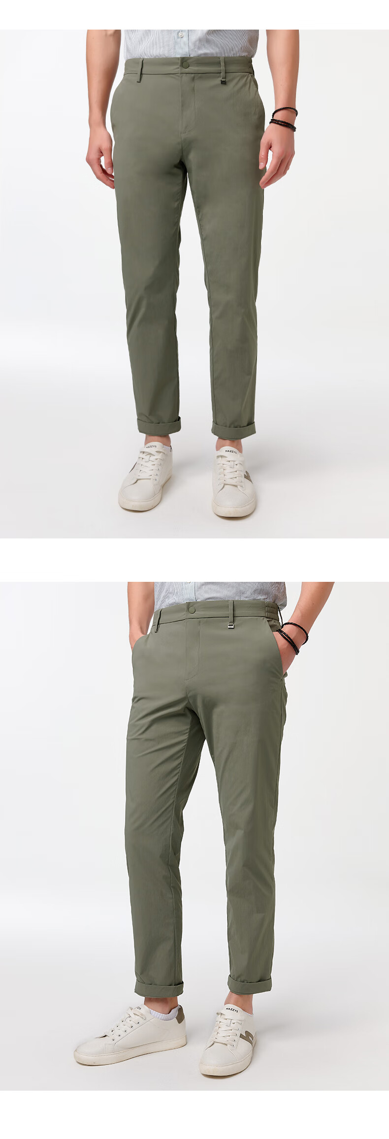 HAZZYS Men's Clothing, Solid Color Commuter Casual Pants ATDZP0CAX94, Black BK, Size 33 (175/80A) 9