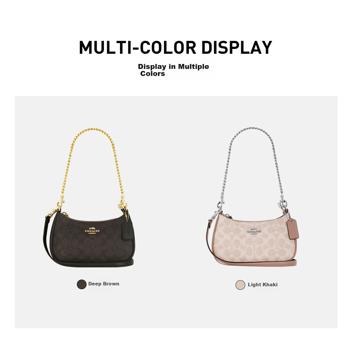 COACH [Brand Direct Supply], Women's TERI Handbag, Shoulder Bag, Crossbody Bag, New Moon Bag, Deep Brown And Black, CW323, New Year Gift 1
