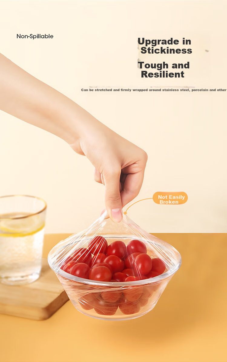 MARYYA Food-Grade Cling Film Large Size 150m*30cm Microwave-Safe High-Temperature Resistant with Built-In Cutting Blade 9