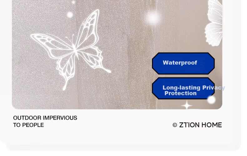 Zichen Window Static Cling Frosted Film, Light-Transmitting But Opaque Window Sticker, Glass Decal, Bathroom Privacy Film 31