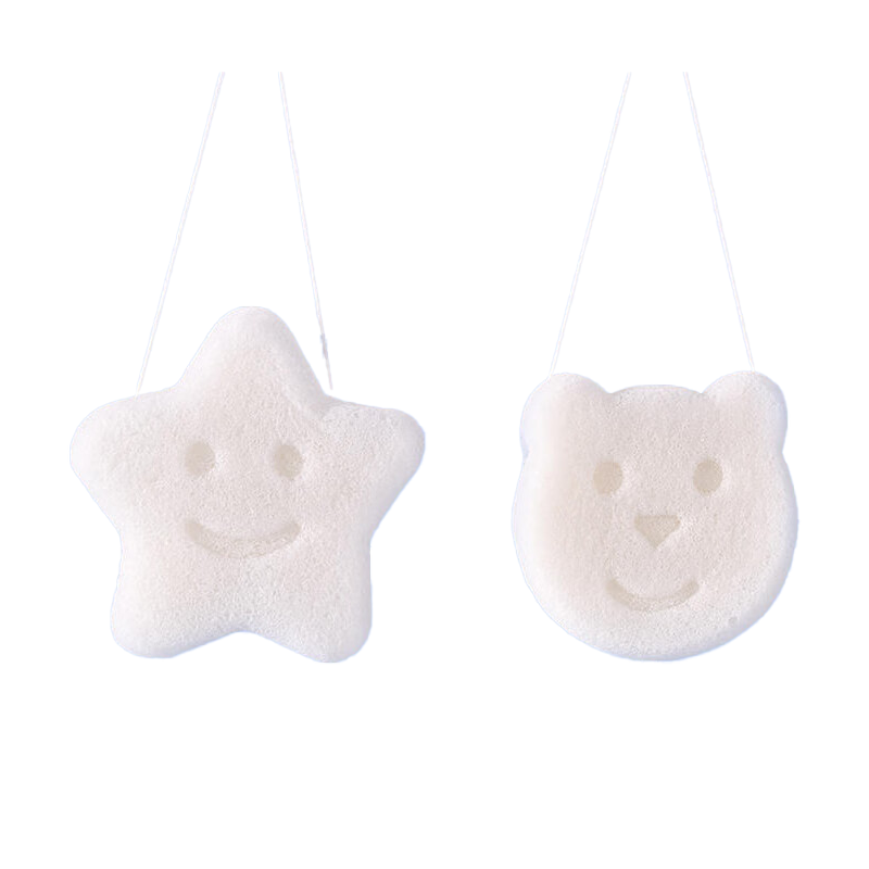 COOKSS Baby Bath Sponge, Konjac Puff Cotton, Newborn Face Washing Cloth, Children's Bathing Tool, Baby Bath Cotton, Two Pieces