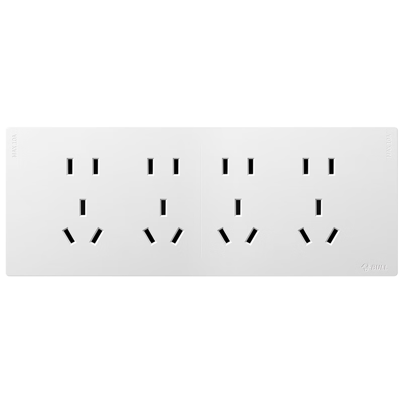 BULL Ultra-Thin Multifunctional 118-Type Switch Socket 20-Hole Panel G60Z456 Frost White