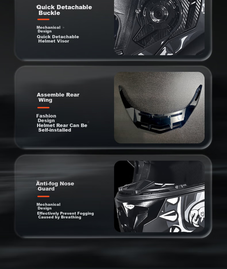 NEVA DOT Certified A1 Class Motorcycle Helmet Flip-up Winter Warm Anti-fog Dual Lens Safety Helmet 13