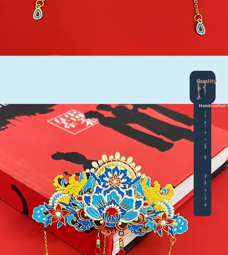 Ouliwen Chinese-Style Metal Phoenix Crown Bookmark, High-Quality Cultural And Creative Gift Box, Creative 3D Beijing Souvenir Gift Box Set, Phoenix Crown And Hairpin Two-Piece Set 7
