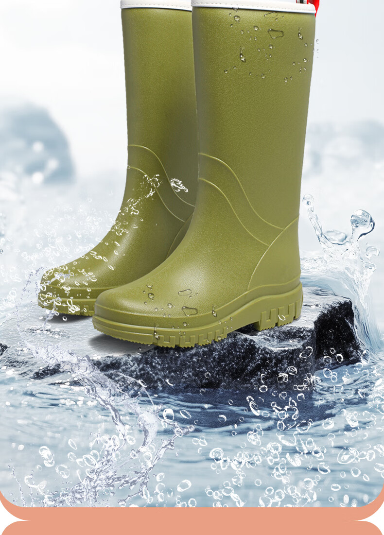Lanoudun Women's Rain Boots, for Beach Combing And Outdoor Activities, Waterproof Comfortable Rubber Shoes, Durable High-Top Water Shoes YX1026 Size 38 6
