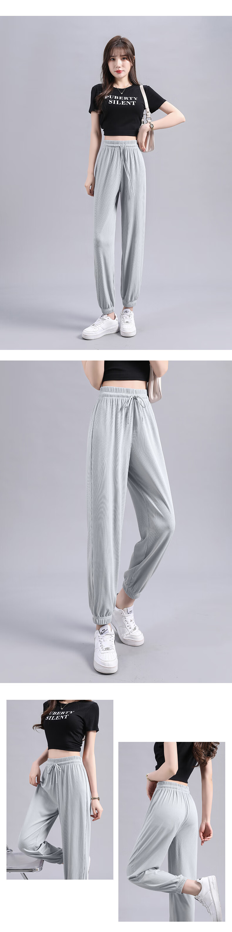 MJ STYLE Ice-Cool Tapered Pants for Women, Summer 2026 Thin Style, Petite Slimming Effect, Silky Draping Breathable Sports Casual Pants for Wome 8