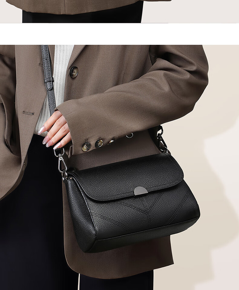 Aiqinghai Top-Grain Leather Handbag, Women's Crossbody Bag, Shoulder Bag for Mothers, Fashionable Birthday And Mother's Day Gift, Practical Present for Mom 2