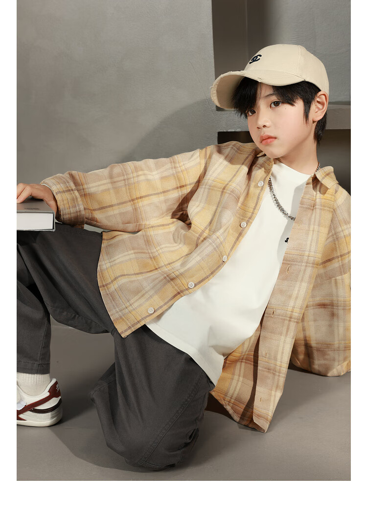LUSON Chen Da Zhu Boys' Shirt, Spring And Autumn 2025 New Style, Boys' Casual Jacket, Children's Lightweight Early Autumn Shirt, New Year's Outfit 19