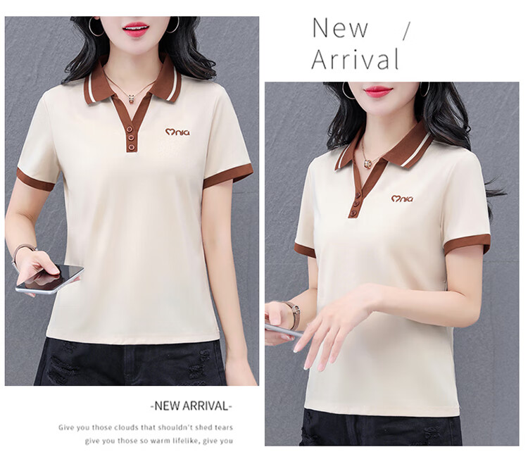 Woodpecker Women's Short Sleeve Polo Shirt Plus Size Slim Fit Red 2026 Spring Summer XL 16