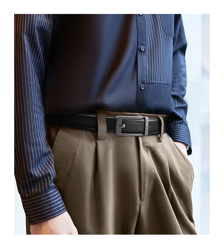 GOLF Men's Belt, Top-Grain Leather, Versatile Business Casual Jeans Belt, Gift Box Packaging, Present for Boyfriend Or Husband 7
